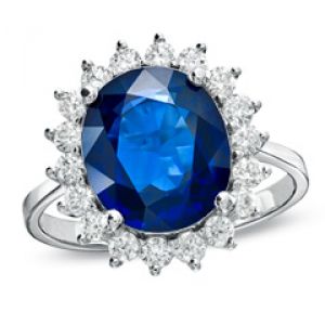 ZALES Oval Blue Sapphire and T.W. Diamond Frame Ring in 14K White Gold.jpg